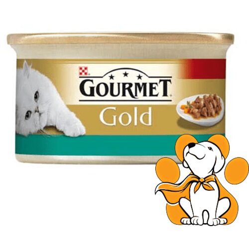 Purina Gourmet gold sa Lososom i Piletinom 85g, Izvanredna Hrana u Sosu za Mačke Slike