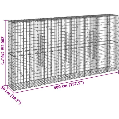  Gabionska ko&amp;scaron;ara s poklopcem 400x50x200 cm pocinčano željezo Slike