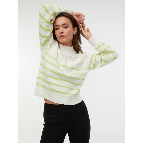 Orsay Green and White Women's Striped Sweater with Wool - Women Cijene