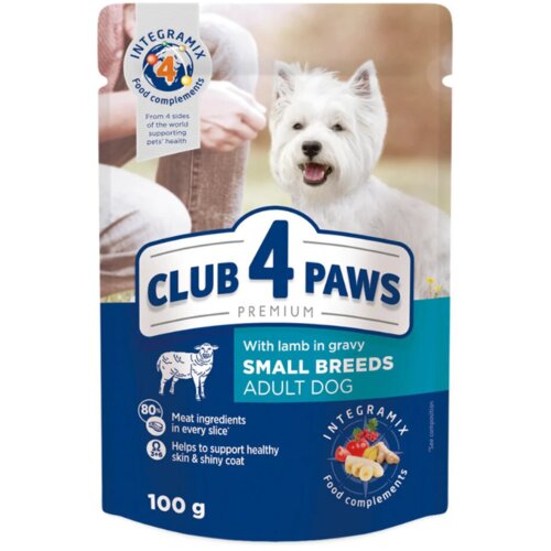 CLUB 4 PAWS sosić za pse adult small breed jagnjetina 100g Cene