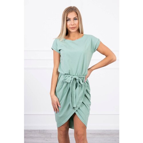 Kesi Tied dress with envelope dark mint Cene