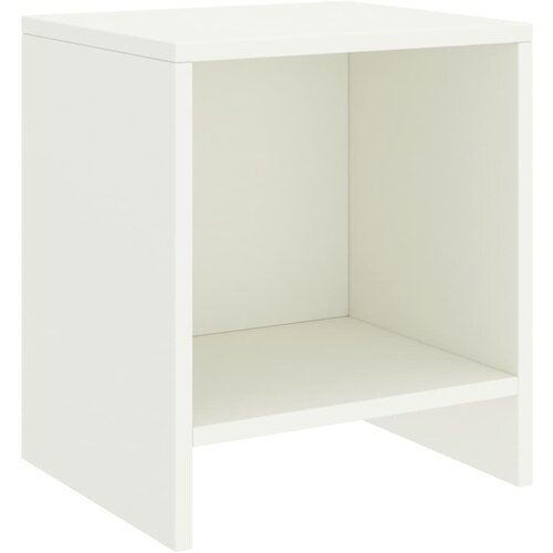 VidaXL Nočna omarica bela 35x30x40 cm trdna borovina Slike