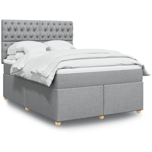 vidaXL Krevet box spring s madracem svjetlosivi 140x200 cm od tkanine Cene