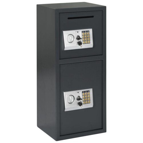 vidaXL Elektronski digitalni sejf Temno siva 35x31x80 cm Jeklo Cene