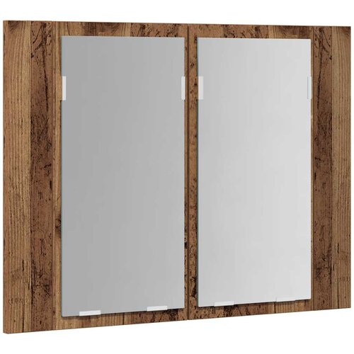  LED ormarić s ogledalom staro drvo 60x12x45cm konstruirano drvo Slike