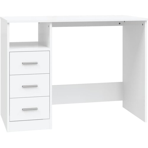 Maison Chic Pisalna miza - pisarni&amp;scaron;ka miza - Računalni&amp;scaron;ka miza s predali bela 102x50x76 cm inženirski les, (21785313) Slike