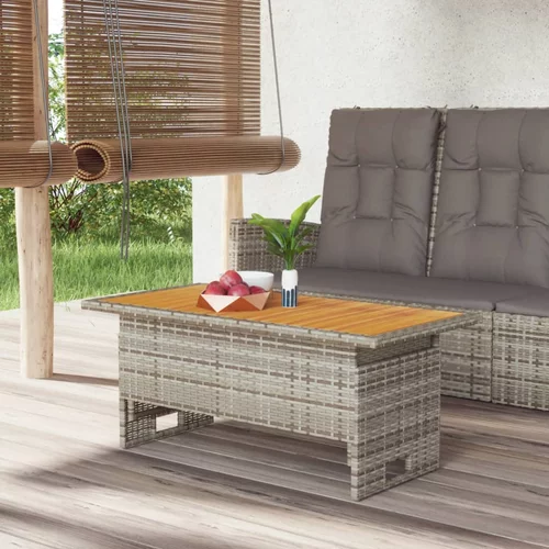 vidaXL Vrtni stol sivi 100x50x43/63 cm od drva bagrema i poliratana