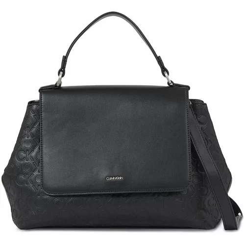 Calvin Klein Ročna torba Ck Must Top Handle Tote-Emb Mono K60K611285 Ck Black BAX