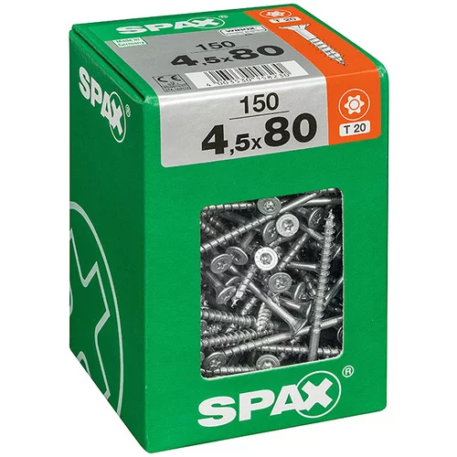 SPAX Univerzalni vijaki Spax T-star plus (Ø x D: 4,5 mm x 80 mm, pocinkani, 150 kosov)