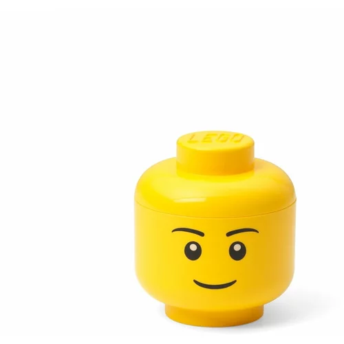Lego Rumena škatla za shranjevanje v obliki glave Boy, 10,5 x 10,6 x 12 cm