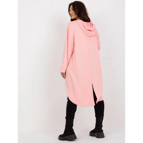 Fashion Hunters Light pink hoodie with a longer back