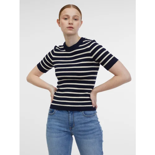 Orsay Women's Navy Blue Striped Knit Top - Women's