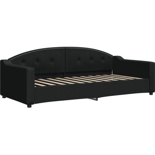  Dnevni krevet crni 90 x 200 cm od tkanine Slike