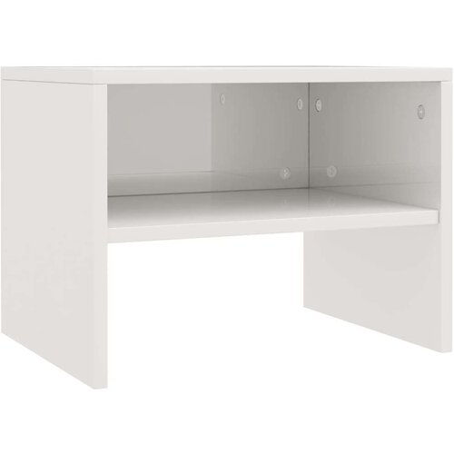  Noćni ormarići od iverice 2 kom visoki sjaj bijeli 40x30x30 cm Slike