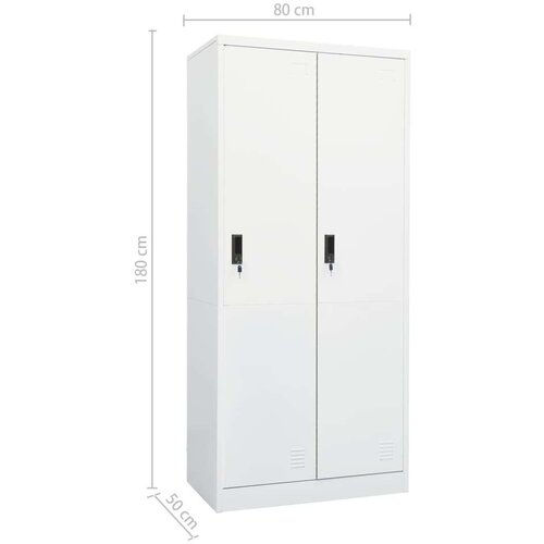 VidaXL Garderobna omara bela 80x50x180 cm jeklo Slike