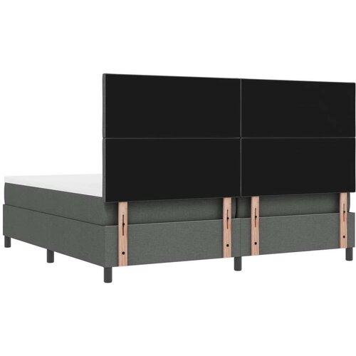 VidaXL Krevet s podnicom s madracem i klupom tamno siva 200x200 cm Slike