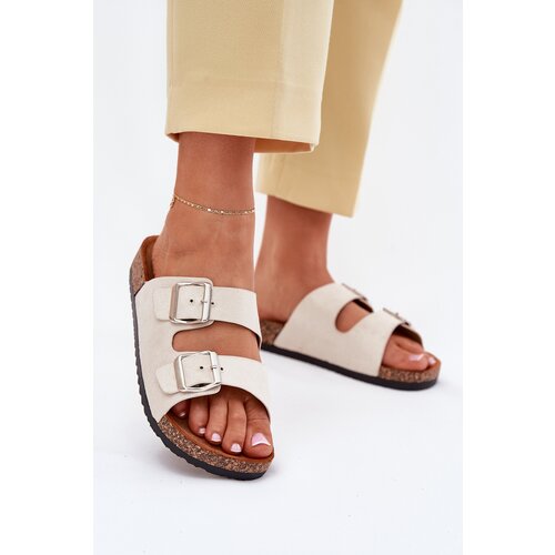 Boto Women's sandals on cork platform with buckles beige Livara Cijene