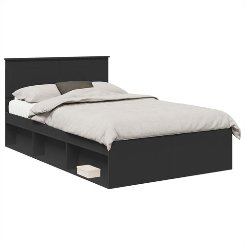 vidaXL Konstrukcija postelje Črna 135 x 190 cm Konstruiran les, (5000104516) Cene