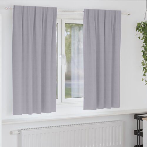 vidaXL Zavjese sa zavjesama 2 pcs Metalna siva Poliester Cijene