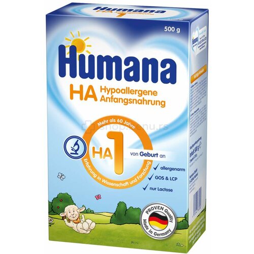 Humana ha 1, početna hipoalergena formula za odojčad, 500 g Slike