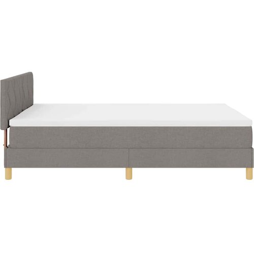 LED Box Spring Krevet Sivo-smeđa 140 x 190 cm tkanina Slike