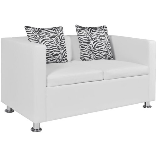 VidaXL Sofa za 2 osobe, umjetna koža, bijela Slike