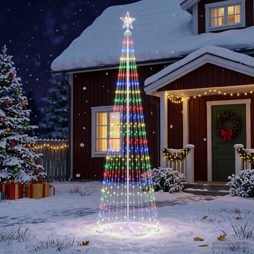  Stožasto LED božićno drvce 470 LED lampica Čelik Slike