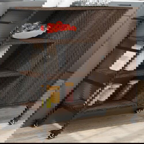 VidaXL Kuhinjska kolica boja hrasta 87 5x38 5x84 5cm konstruirano drvo Slike