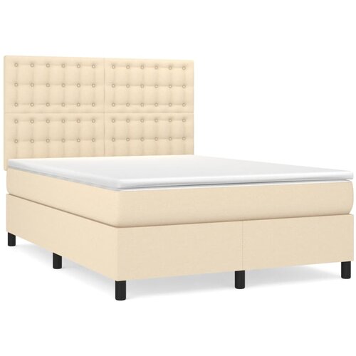 Maison Chic Box spring postelja - Vzmetna postelja z vzmetnico krem 140x200 cm blago SL8312, (21886245) Cene