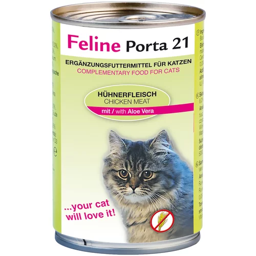 Porta Feline 21 varčno pakiranje 12 x 400 g - Piščanec z aloe vero