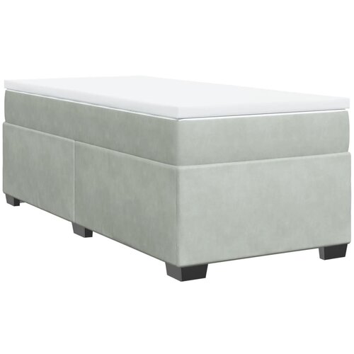 Maison Chic Box spring postelja - Vzmetna postelja z vzmetnico svetlo siva 100x200 cm žamet SL23105, (21892053) Slike