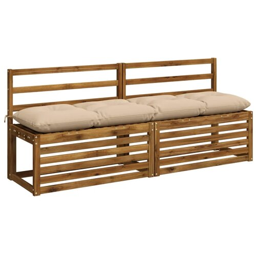  Jastučići za klupe VIANEN 2 kom. 100% poliester Krem - Krem 170 x 40 x 12 cm Slike