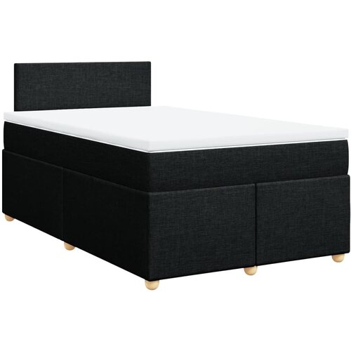 VidaXL Box spring postelja z vzmetnico črna 120x190 cm blago, (21306905) Slike