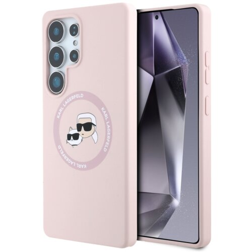 Karl Lagerfeld Originalen ovitek MagSafe Samsung Galaxy S25 Ultra 5G - Heads - roza - KLHMS25LSKCHTCP Slike