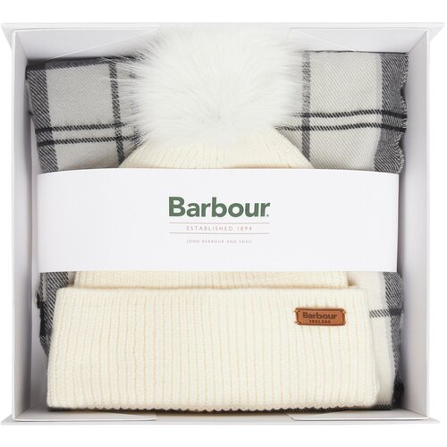 Barbour Set šal + kapa Dover LGS0054GY31 Écru Cene