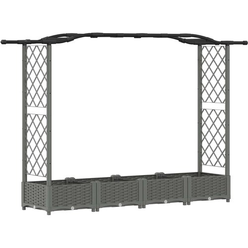 vidaXL Povišeni krevet s mrežom i krovom Svjetlosiva 207 x 40 x 123 cm - Svjetlosiva 207 x 40 x 126 cm s krovom u obliku lukova (2 bočn Cene
