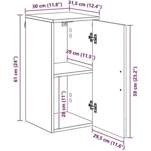 VidaXL Kupaonski ormar s pohranom sonoma hrast 30 x 31,5 x 61 cm Slike