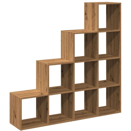  Pregrada/regal za knjige 4 razina hrast 131,5x29x131,5cm drveni Slike