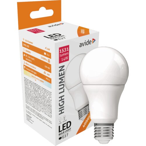 Avide Sijalica, LED 14W, E27, 4000K, 230V AC, bijela svjetlost &amp;ndash; Globe A60 14W E27 Slike