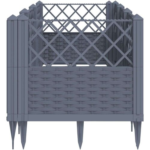  Vrtna sadilica s klinovima siva 123 5x43 5x43 5 cm PP Slike