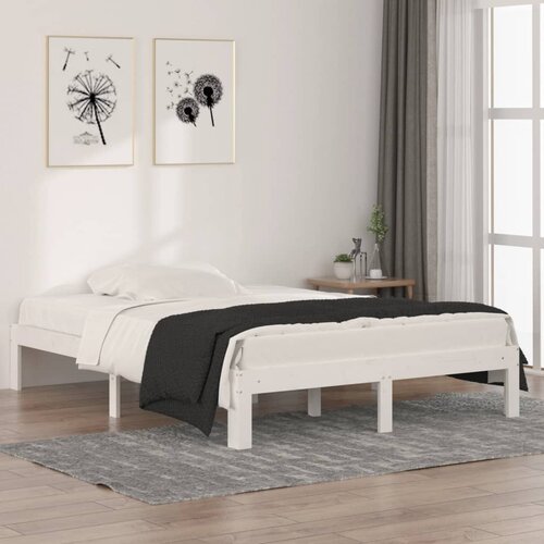  Okvir za krevet od masivnog drva bijeli 135x190 cm bračni Cijene
