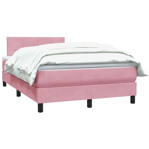 Box Spring krevet s madracem ružičasti 120x220 cm samt Slike