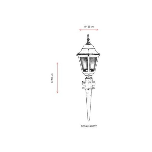 Opviq Vanjska zidna lampa BBO-68166-BSY, 60 cm, IP65, E27, Crna Slike