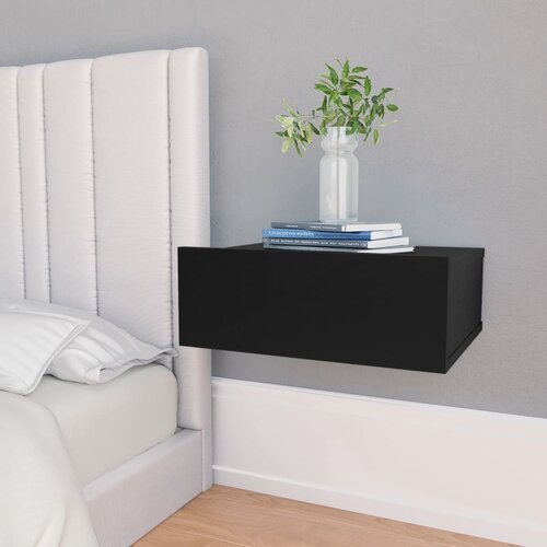 VidaXL Stenske nočne omarice 2 kosa črne 40x30x15 cm iverna plo&amp;scaron;ča Slike