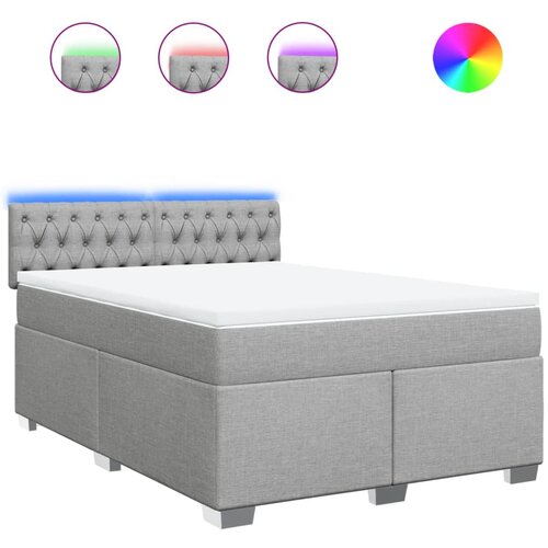 Maison Chic Box spring posteljni - Vzmetna postelja z vzmetnico svetlo siv 140x190 cm blago SL4350, (21905738) Cene