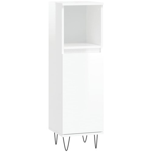 Maison Chic Kopalniška omarica - Kopalniški kabinet visok sijaj bela 30x30x100 cm inženirski les, (21794551) Cene