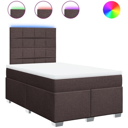 VidaXL Box spring postelja z vzmetnico temno rjav 120x200 cm blago, (21321267) Slike