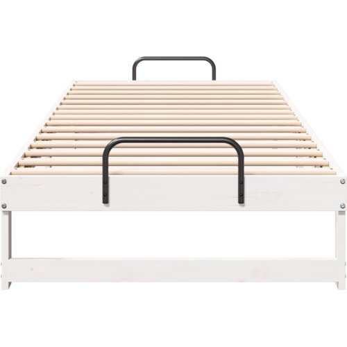VidaXL Krevetna konstrukcija s ručkama Bijelo 90 x 220 cm Slike