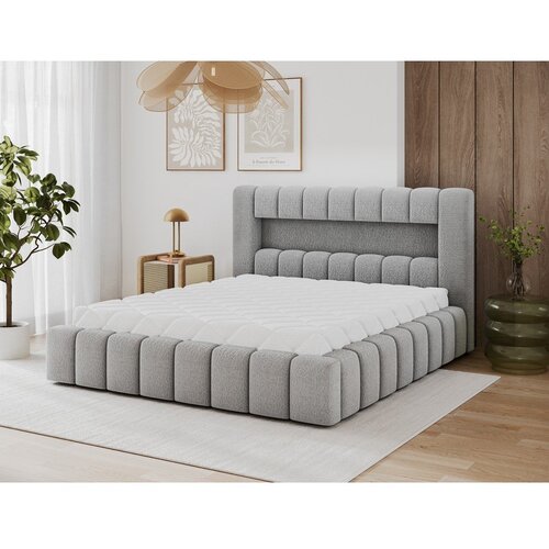 ELTAP Sivi tapecirani bračni krevet s prostorom za odlaganje s podnicom 140x200 cm Lamica &amp;ndash; Slike