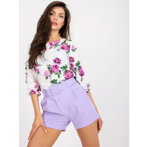 Fashion Hunters Elegant purple shorts with pockets